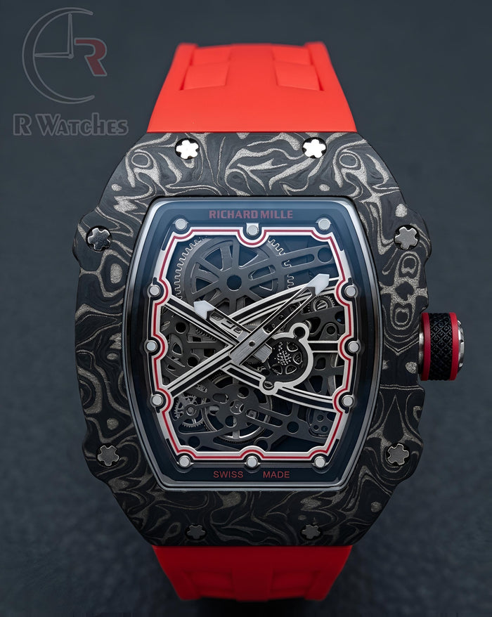 (OS)⭐ RM Silicon Red Black Red Dial