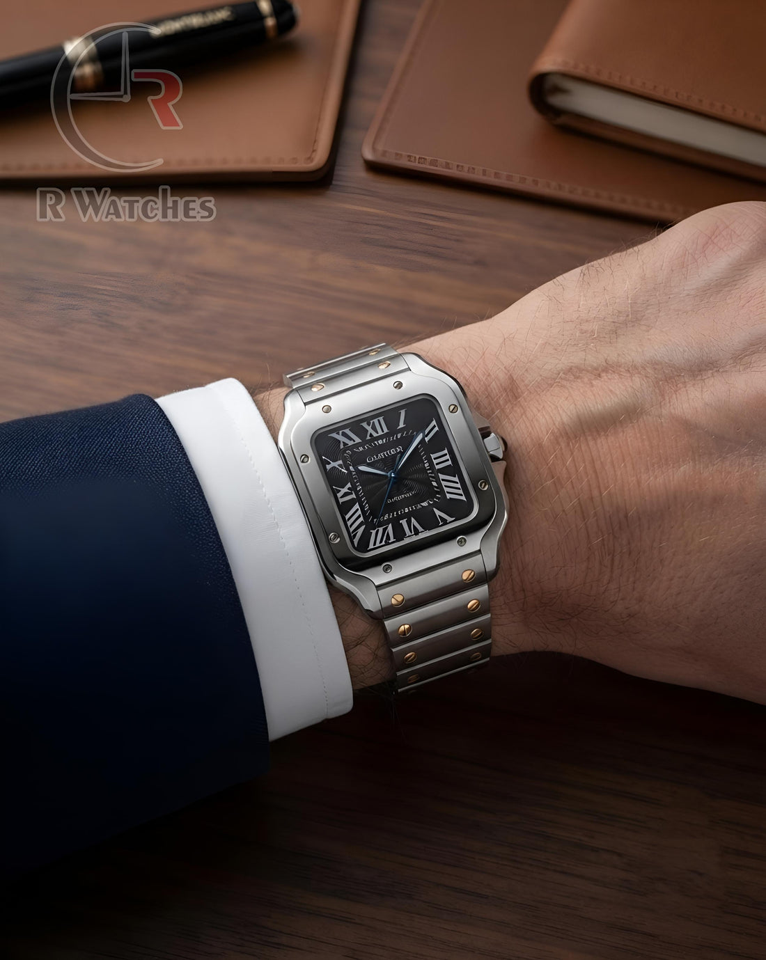 (SS) Cartier Silver Black Roman