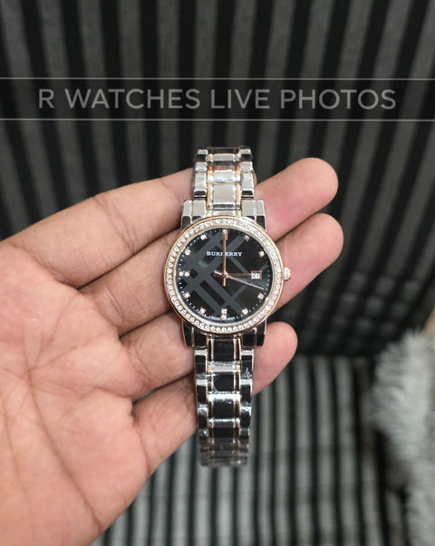 (OS)⭐ Burberry girls dual tone black