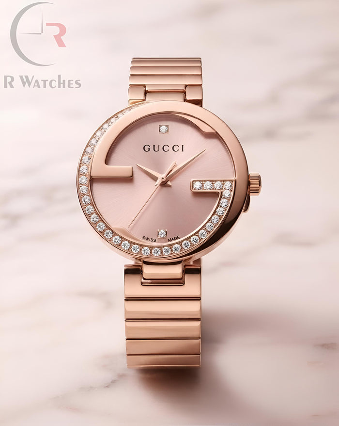 (OS) Gucci Girls Diamond Full Rose Gold