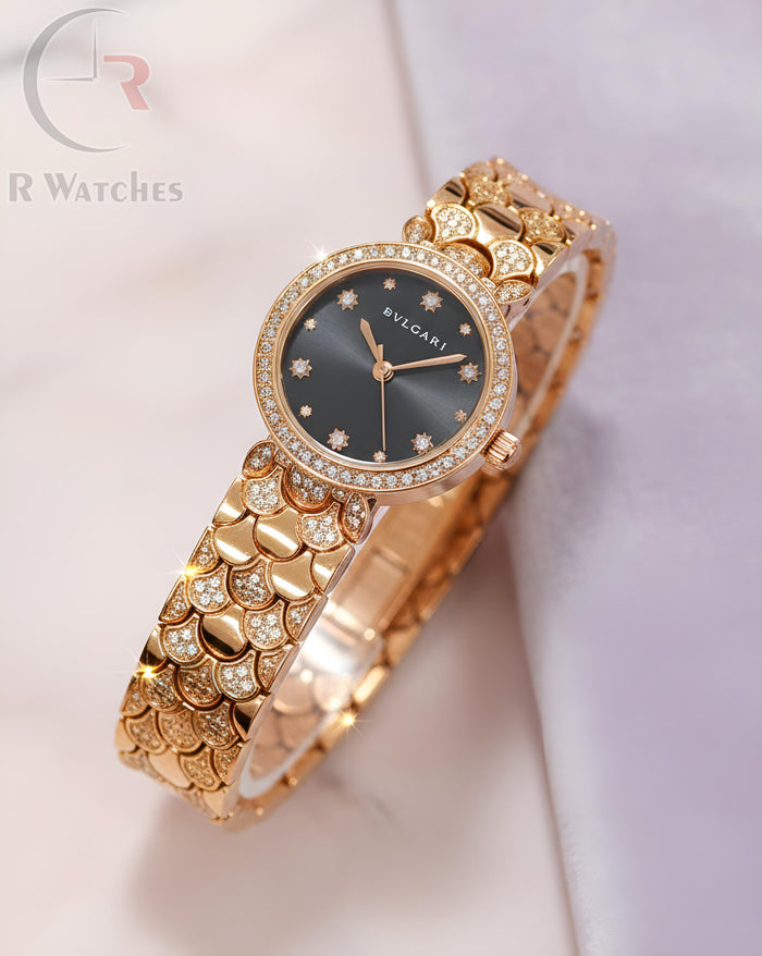 (OS)⭐ Bvlgari girls rose gold black dimond