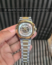 (OS3)⭐ Patek Philippe Automatic Dual Tone White Roman Dial