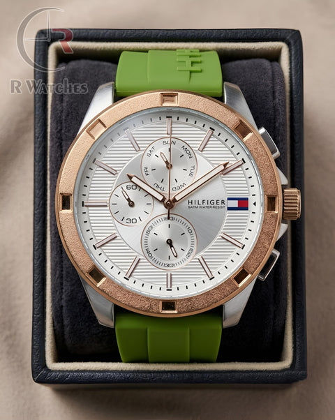 (OS2) Tommy Hilfiger Silicon Rose Gold Green
