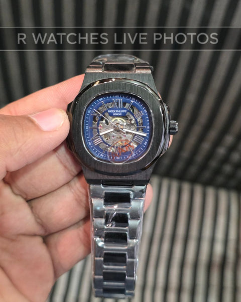 (OS4)⭐ Patek philip automatic full black blue