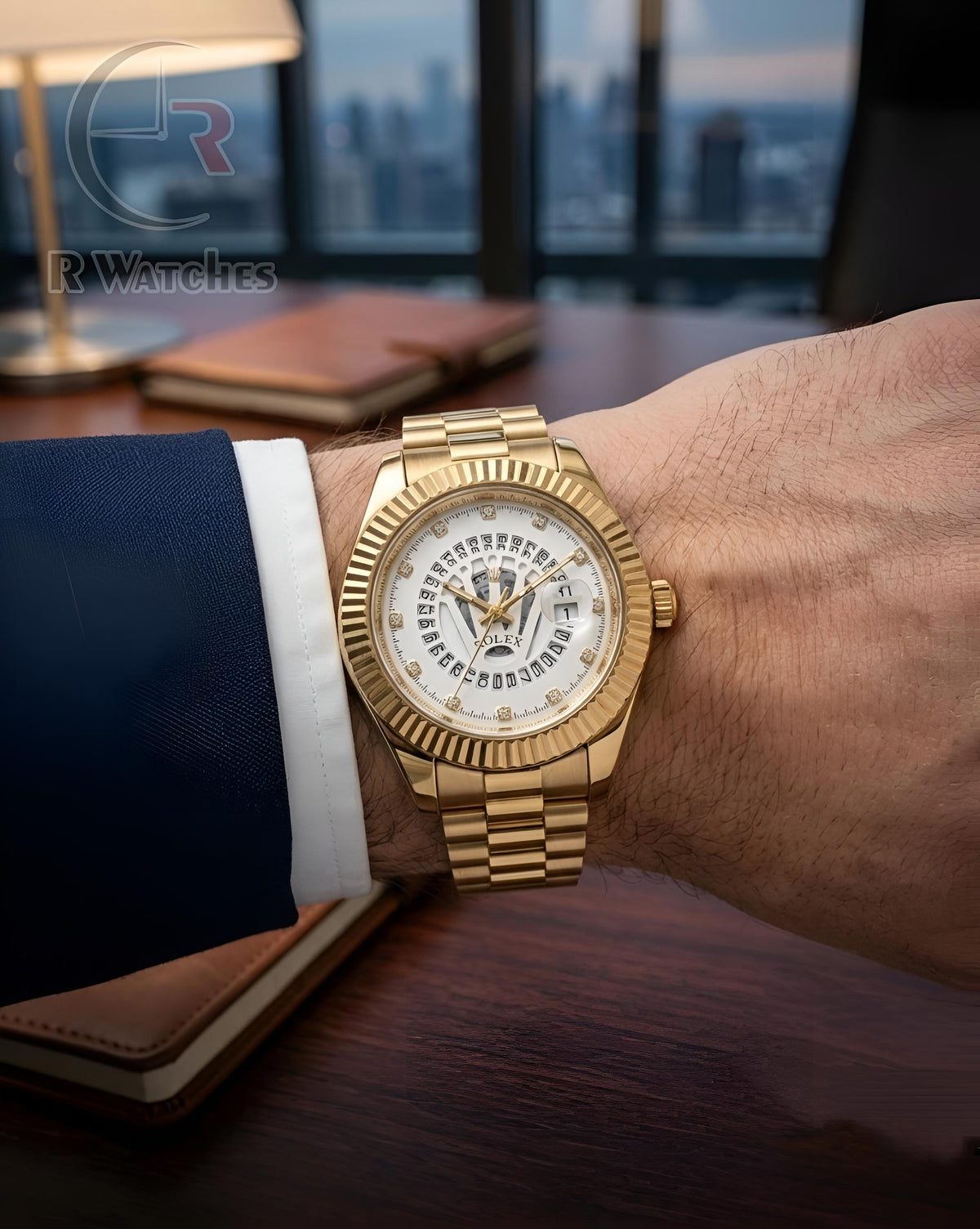 (OS) Rolex Crown Gold White
