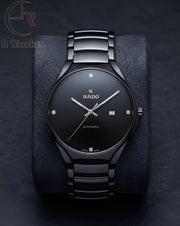 (OS4)⭐ Rado Black Metal Silver Dial