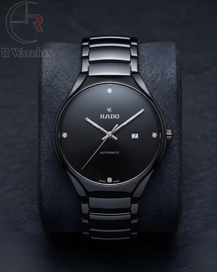 (OS4)⭐ Rado Black Metal Silver Dial