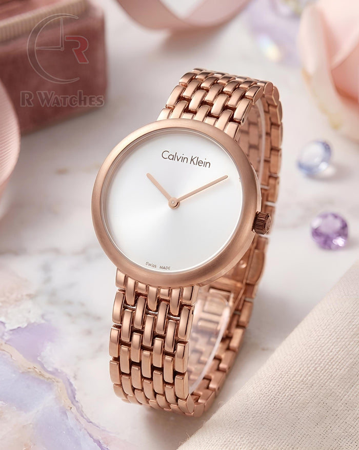 (OS)⭐ CK Girls Brown White Dial