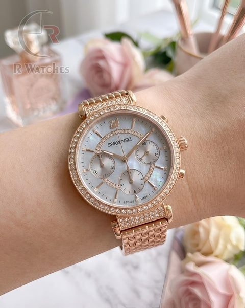 (OS)⭐ Swarovski Girls Rose Gold Blue