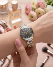 (SS) Rado Girls Diamond Cutt Dual Tone Black
