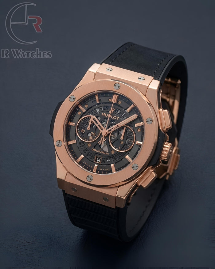 (OS2) Hublot Leather Rose Gold Black