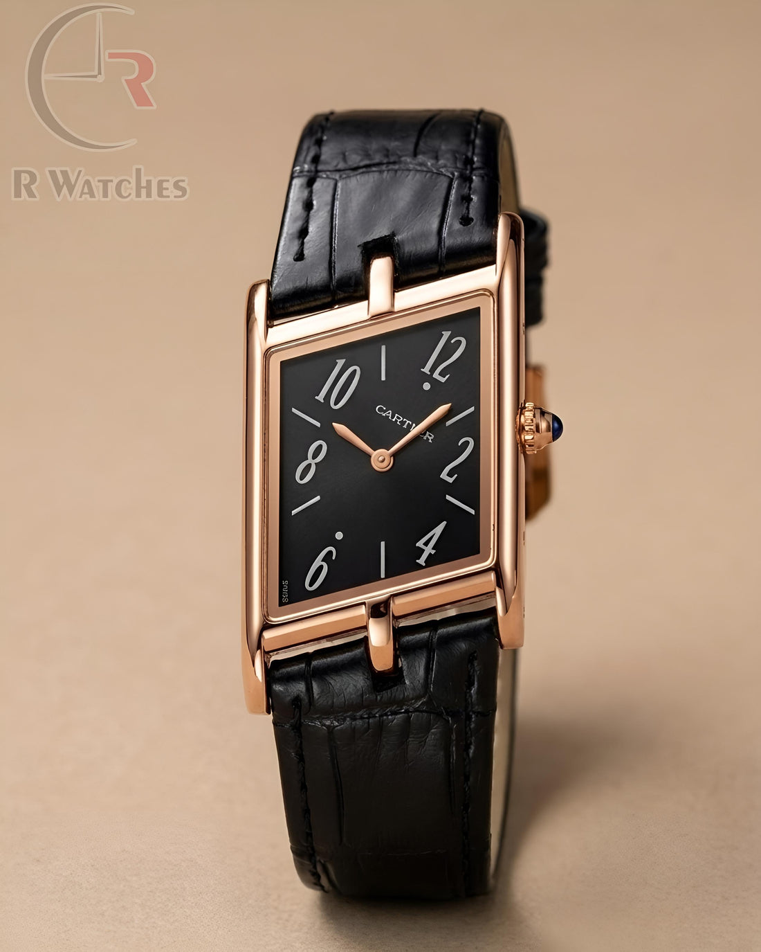 (OS) Cartier Leather Rose Gold Black