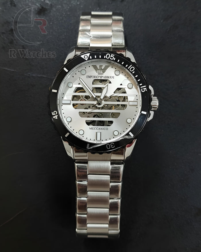(OS) Emporio Armani Automatic Black Silver Dial