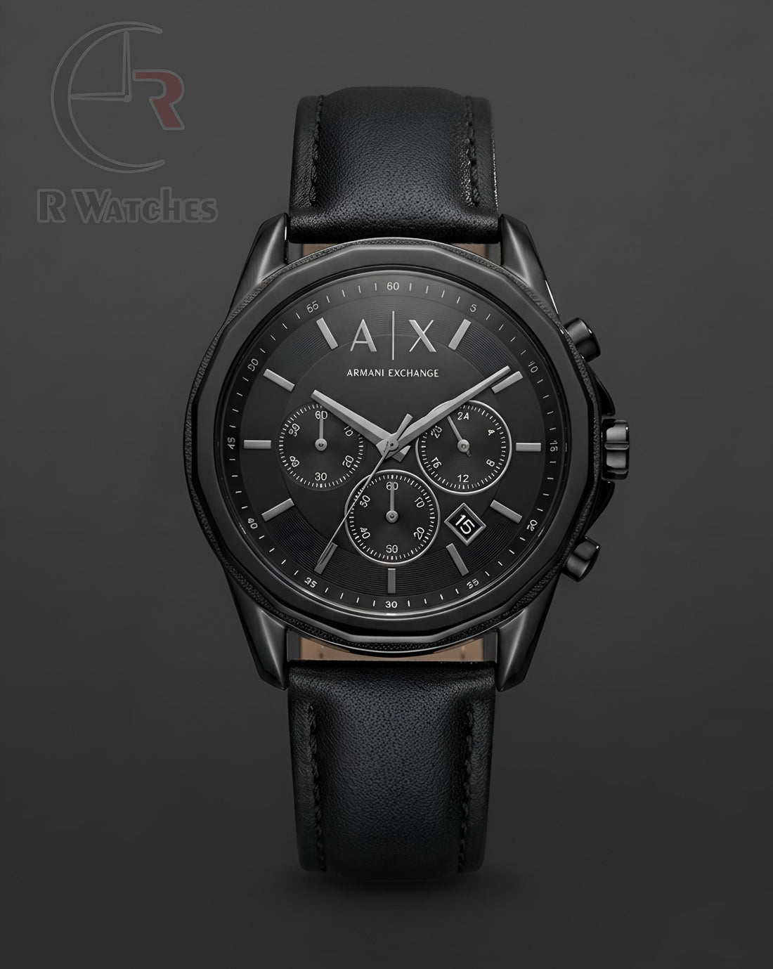 (OS2)⭐ AX Leather Full Black Silver