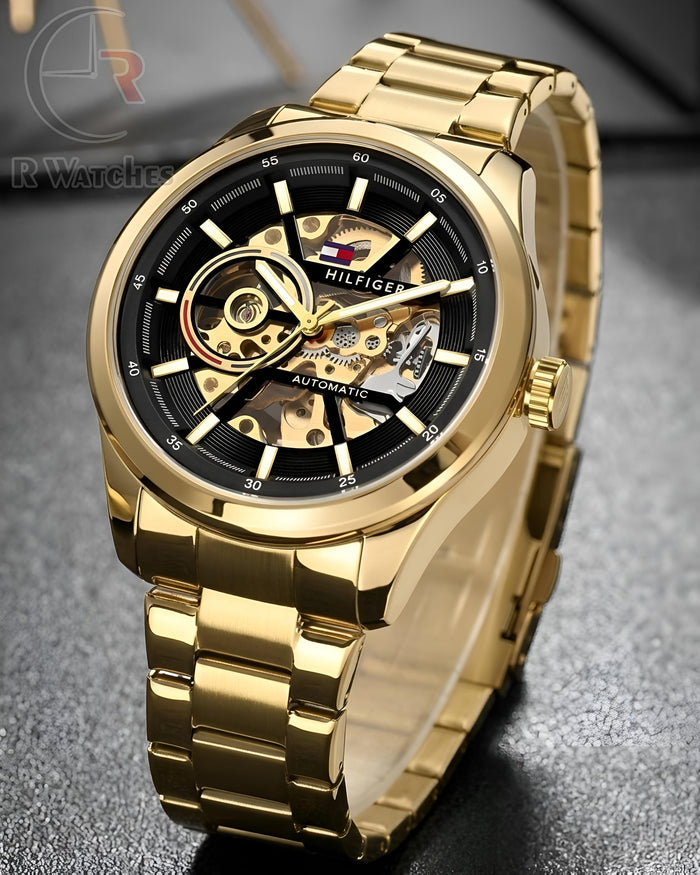 (OS3) Tommy Hilfiger Automatic golden black