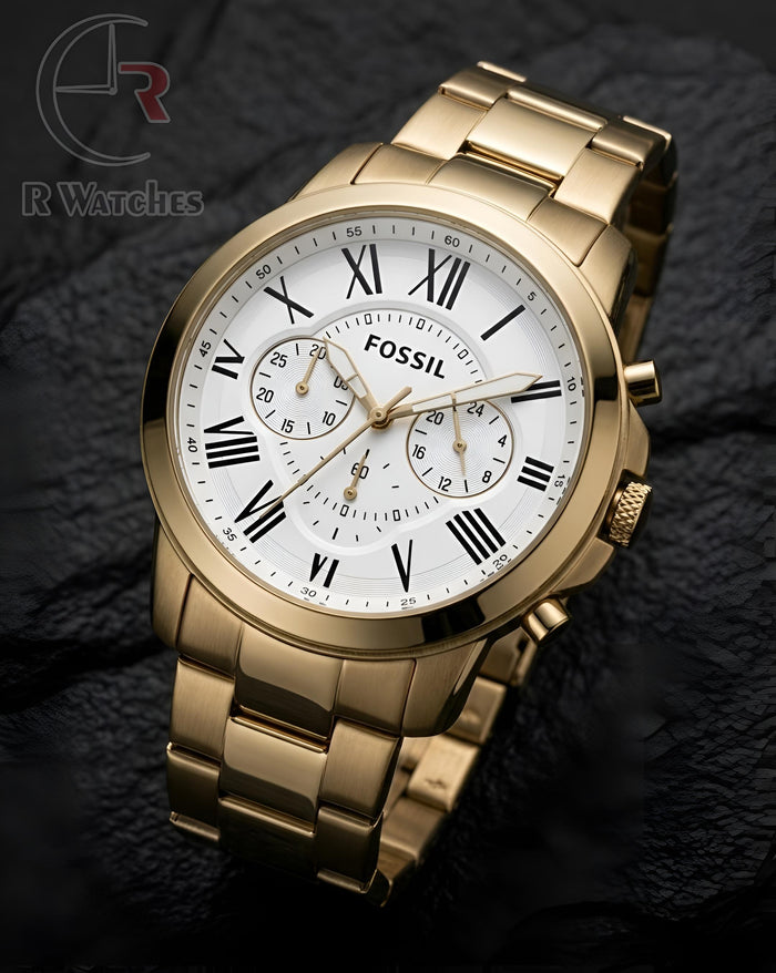 (SS) Fossil premium golden white