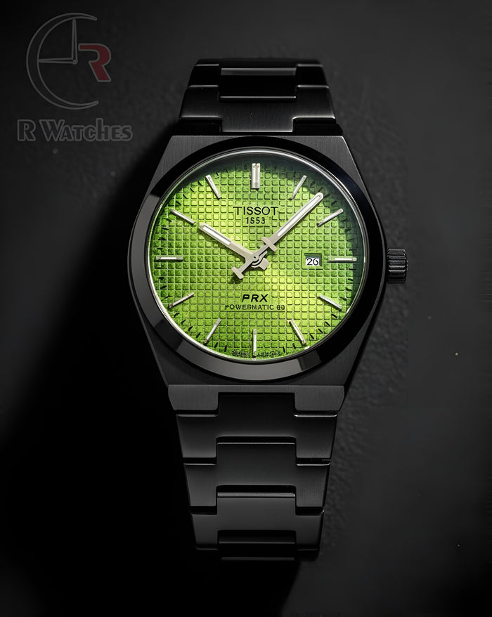 (SS) Tissot prx powermatic black green