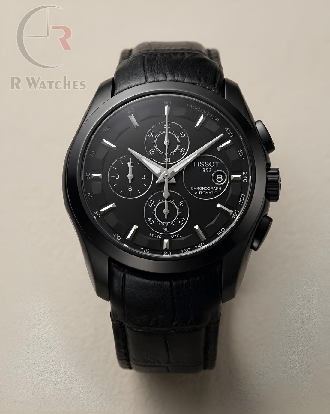 (OS2) Tissot leather rose gold black leather
