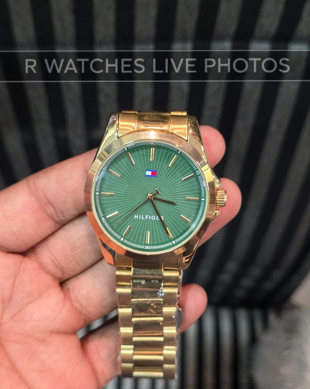 (OS)⭐ Tommy Hilfiger Gold Green Dial