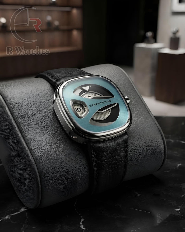 (OS) SevenFriday Leather Silver Black