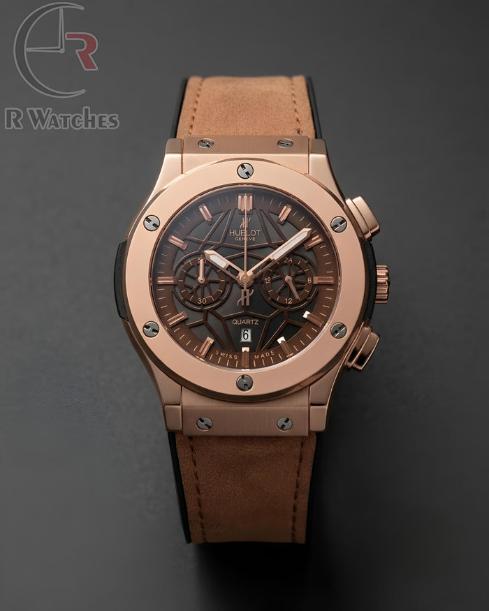 (OS) Hublot Machinery Leather Rose Gold Brown