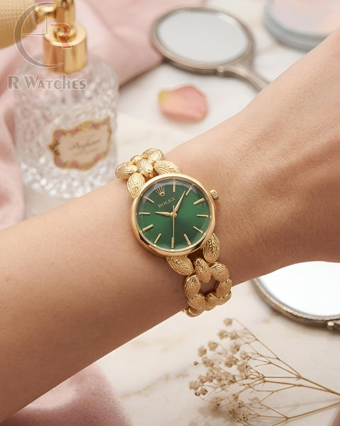 (OS) Rolex Diamond Cutt Gold Green Dial