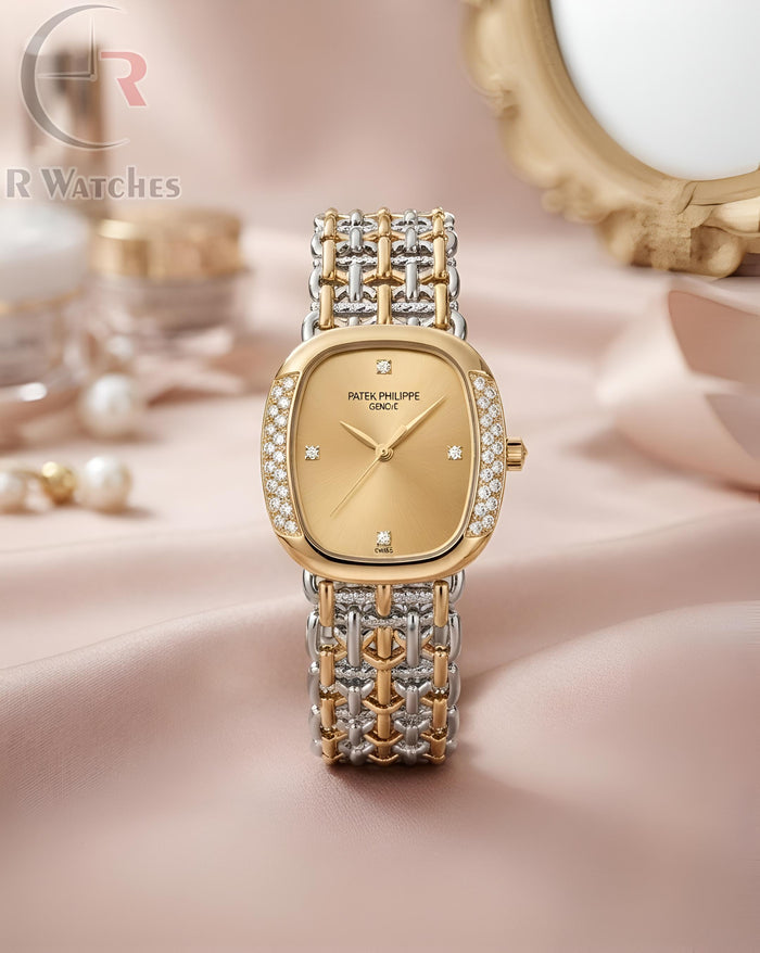 (OS) Patek Philippe Girls Diamond Dual Tone Gold