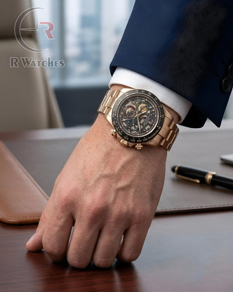 (OS) Rolex Machinery Rose Gold Black
