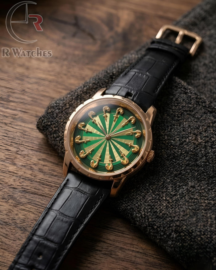 (OS) Roger Dubuis Leather Rose Gold Black