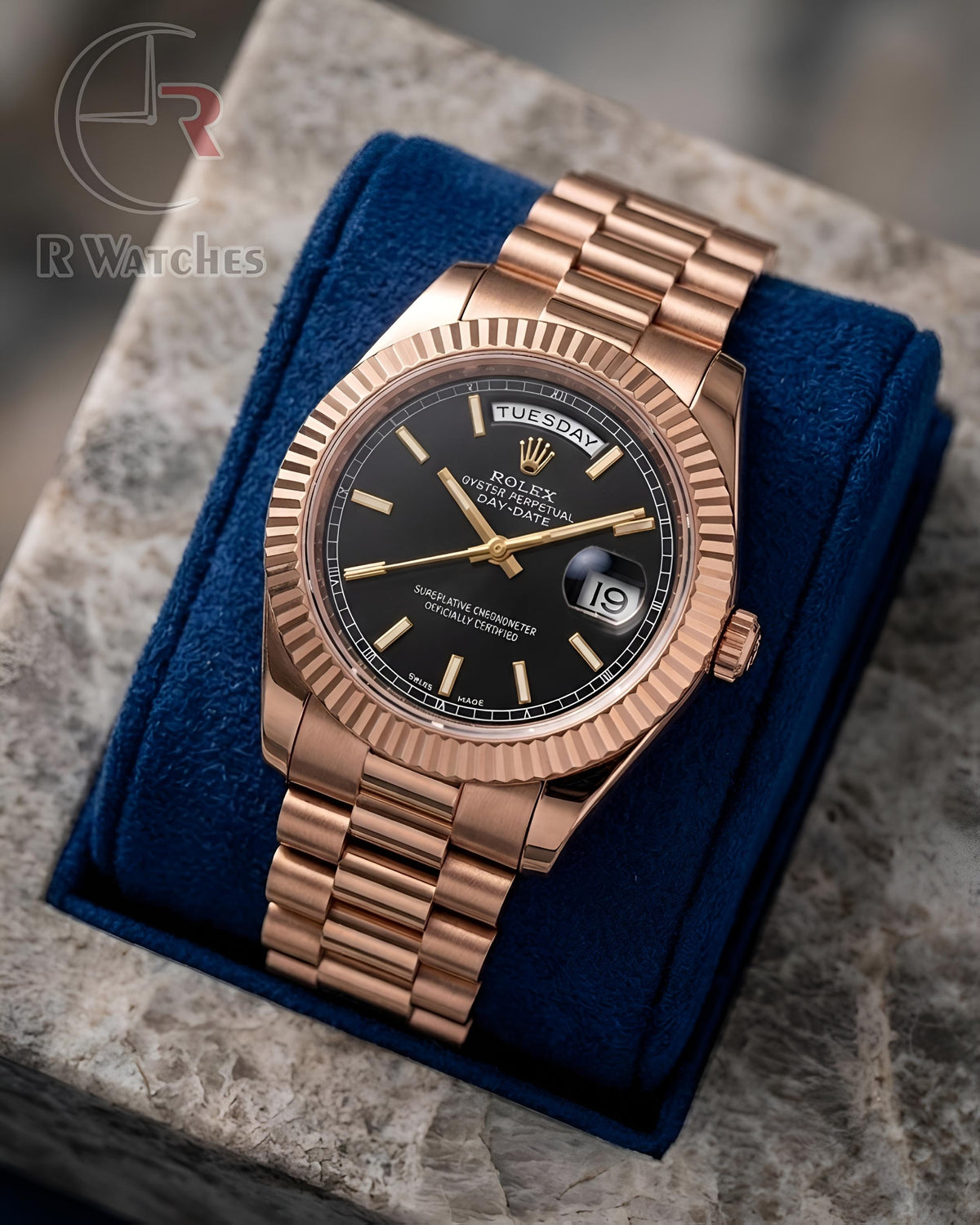 (OS) Rolex Oyster Rose Gold Black
