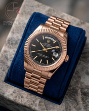 (OS) Rolex Oyster Rose Gold Black