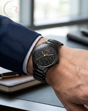 (OS2)⭐ Rado Black Metal Gold Dial