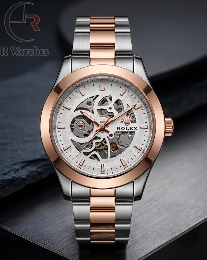 (SS) Rolex Automatic Rose Gold White