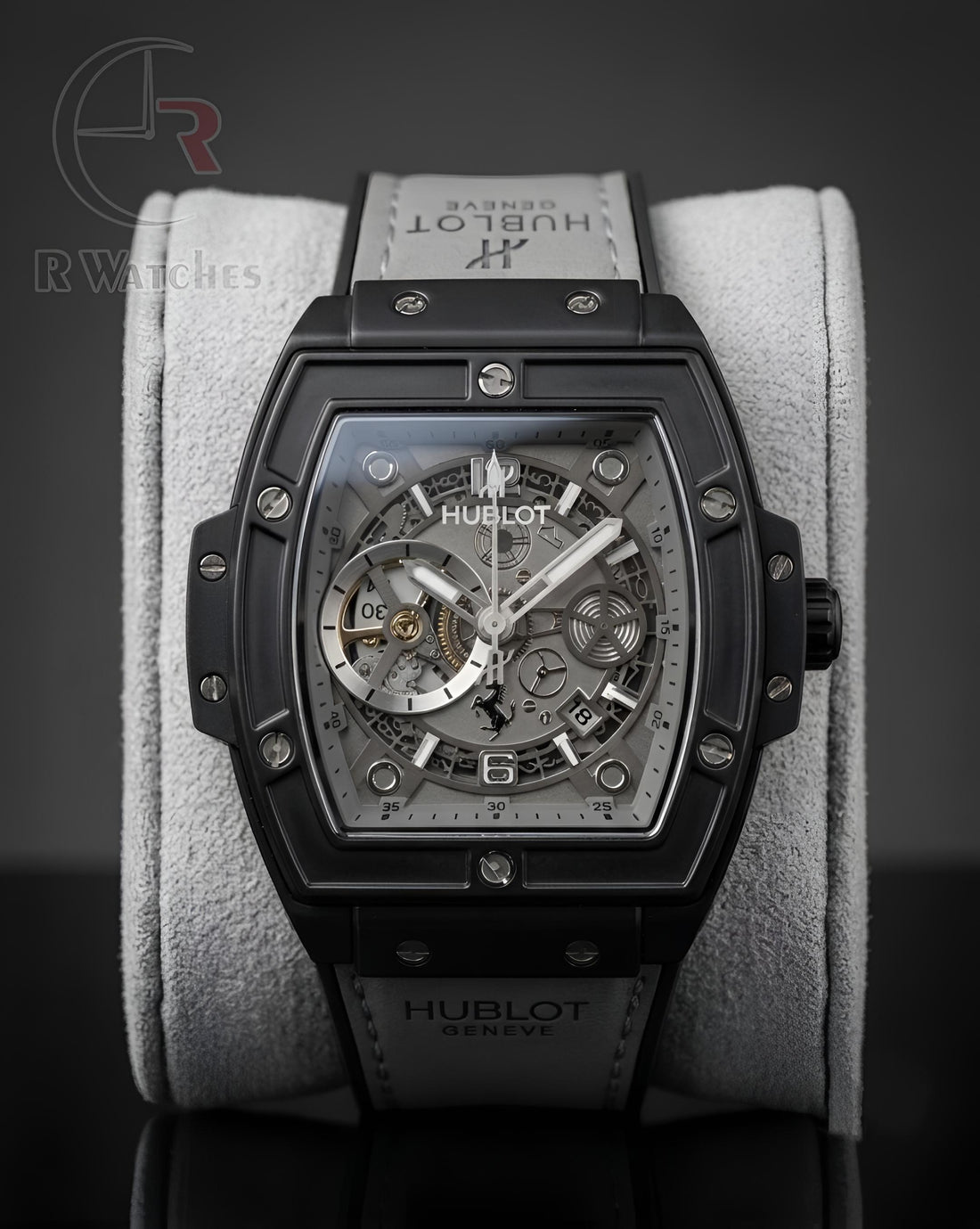 (OS2) Hublot Leather Machinery Grey Black