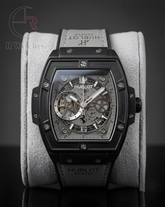 (OS2) Hublot Leather Machinery Grey Black
