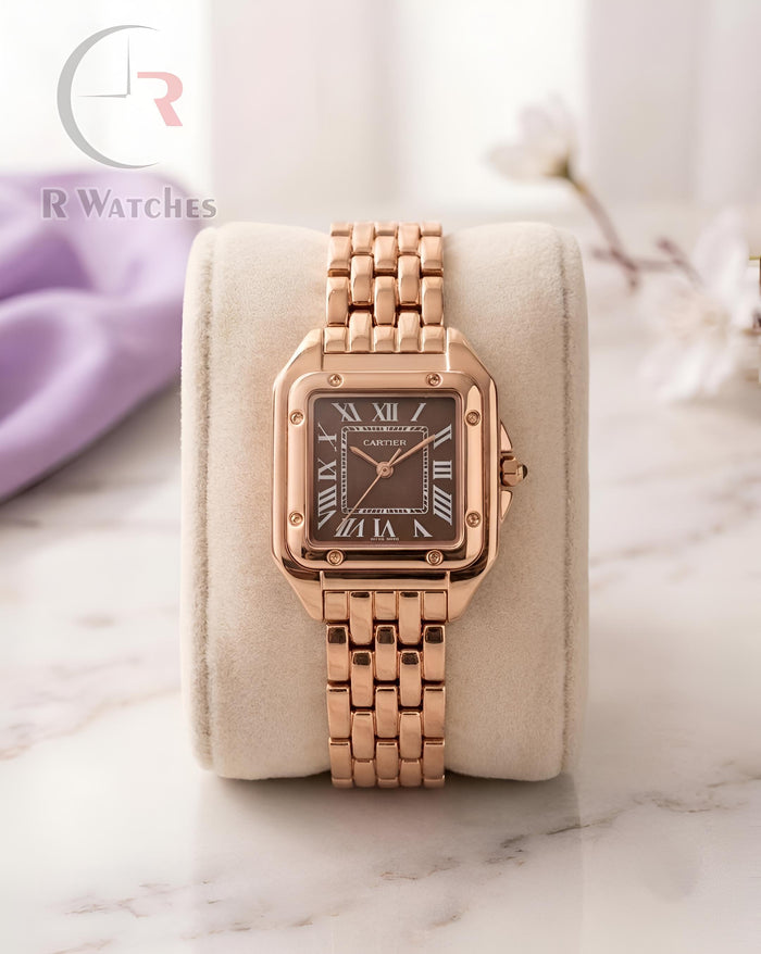 (OS) Cartier Girls Rose Gold Brown