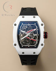 (OS)⭐ RM Silicon Black White Dial