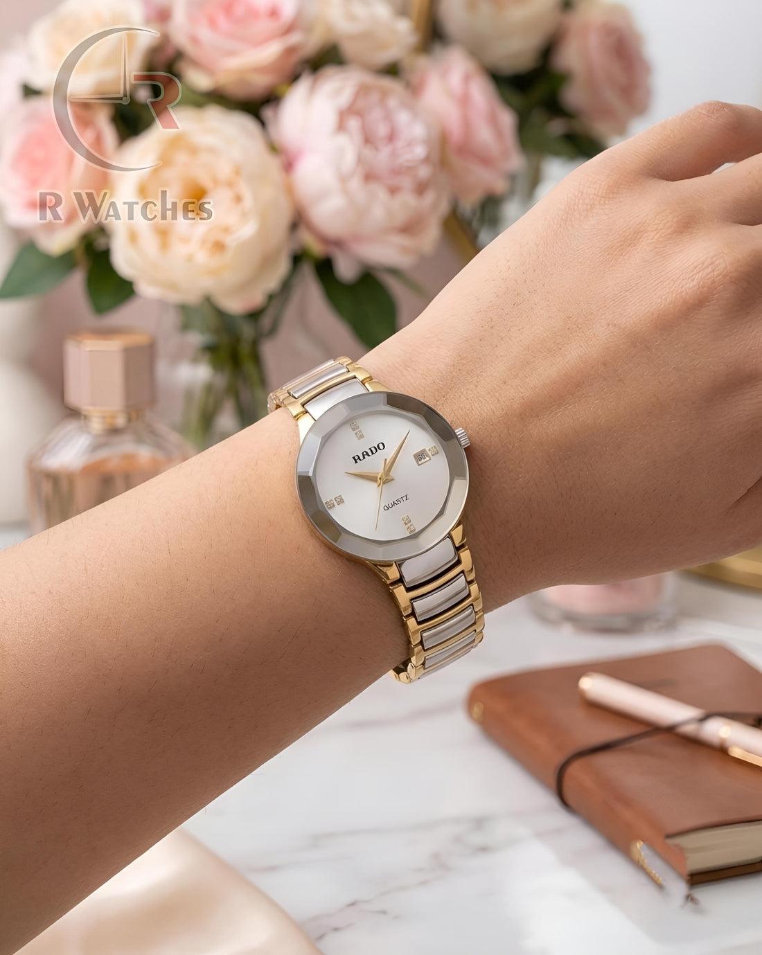 (OS) Rado Girls Diamond Cutt Dual Tone White