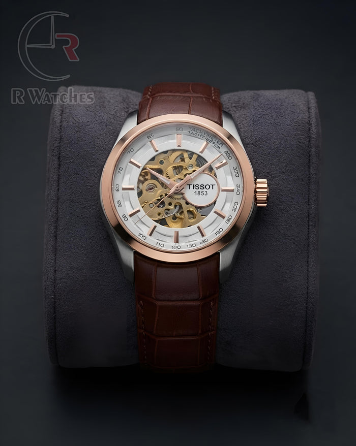 (OS) Tissot Automatic Leather Rose Gold Brown