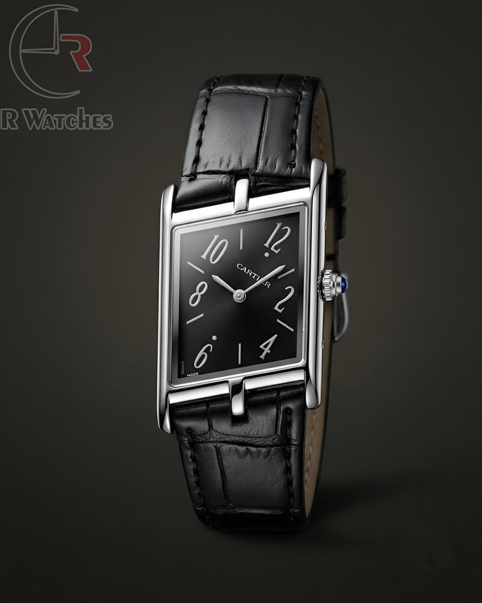 (OS) Cartier Leather Silver Black