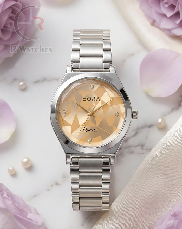 (OS)⭐ Eora Girls Silver Orange Dial