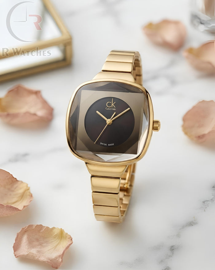 (OS) CK Girls Diamond Cutt Gold Black