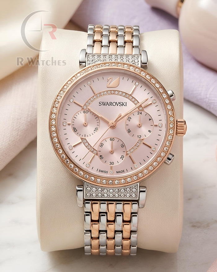 (OS) Swarovski Girls Dual Tone Pink