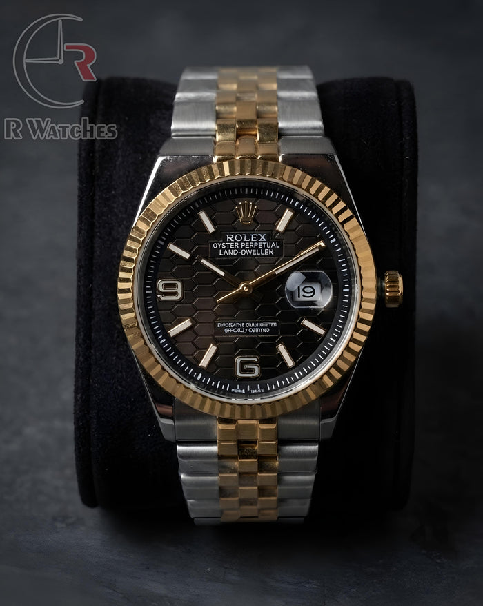 (SS) Rolex Dual Tone Black