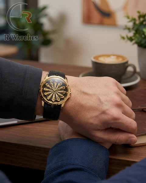 (OS) Roger Dubuis Leather Gold Black