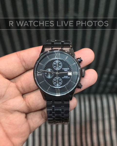 (OS)⭐ Tissot premium full Black Silver