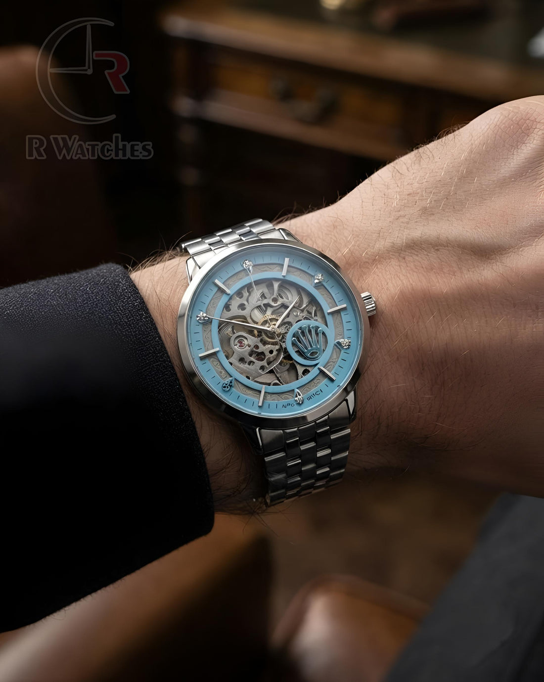 (OS) Rolex Automatic Tiffany Blue Silver