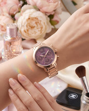 (SS)⭐ Fossil Girls Rose Gold Purple Dial