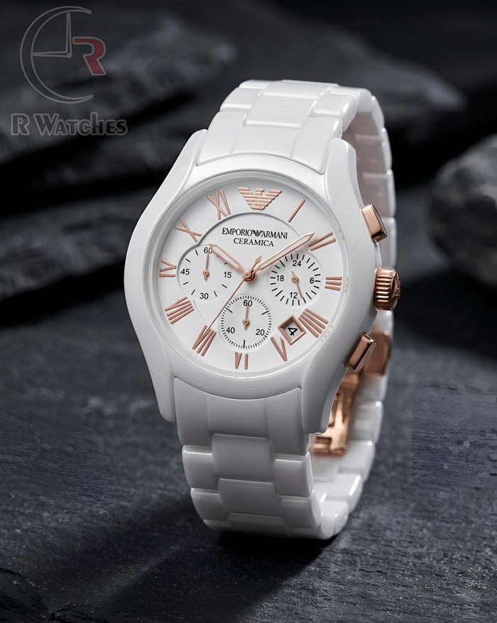 (OS10)⭐ Armani ceramic white rose gold