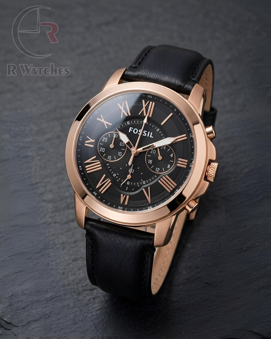 (OS2) Fossil leather rose gold